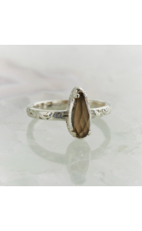 Filigraanring met smokey Quartz Checker